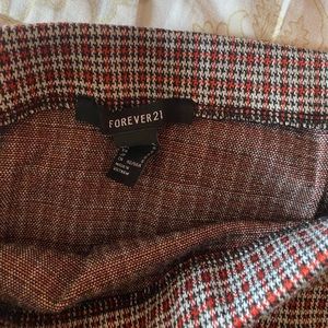 Forever 21 plaid mini skirt with slit size small
